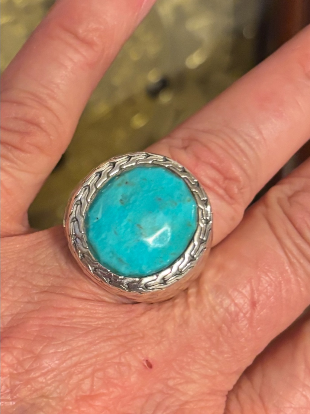 John Hardy Paul Turquoise And Sterling Ring